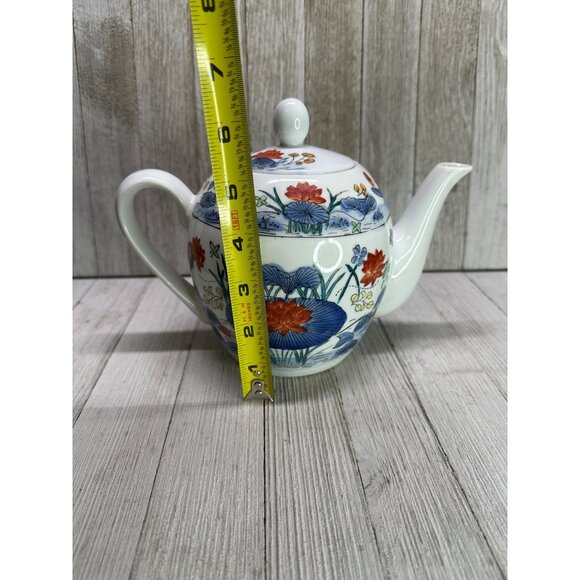 Vtg Williams-Sonoma Grande Cuisine Tea Pot Asian Lily Pad Lotus Flower 6.5" Tall - Picture 8 of 10